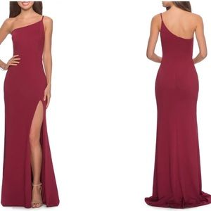 La Femme One-Shoulder Jersey Gown